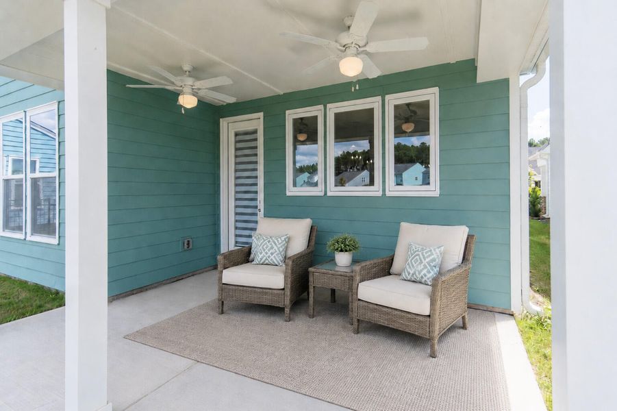 Exterior details and patio area of a home in , Ravenel (Image 29). Exterior details and patio area of a home in , Ravenel (Image 29).