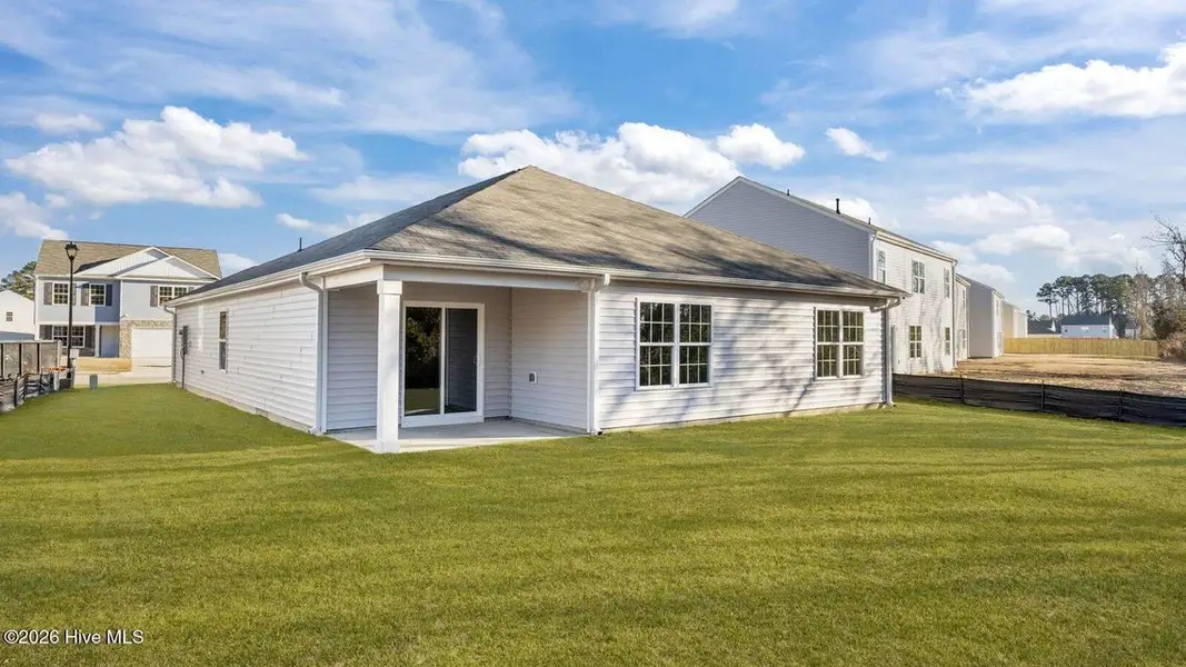 Exterior details and patio area of a home in Madeline Farm, New Bern (Image 3). Exterior details and patio area of a home in Madeline Farm, New Bern (Image 3).