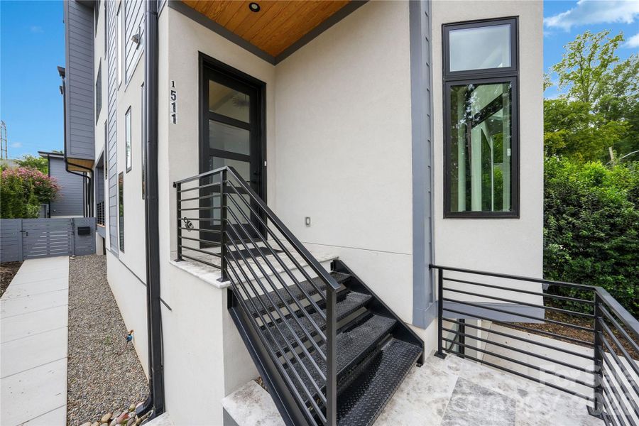 Exterior details and patio area of a home in , Charlotte (Image 2). Exterior details and patio area of a home in , Charlotte (Image 2).