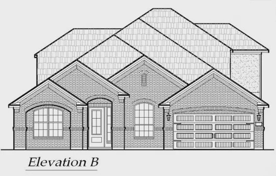 Exterior rendering of this home design in Lakeview Heights, Azle, TX (Image 8).