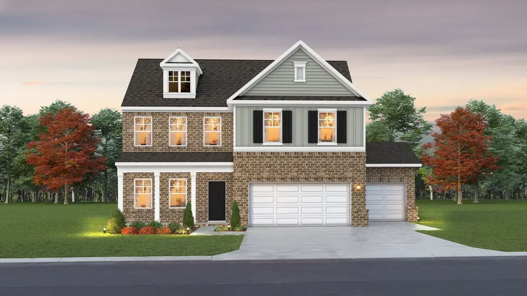 Elevation M with 3-Car Garage (R2)