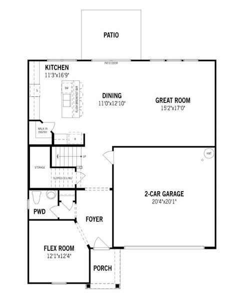 2D floor plan layout for the Shenandoah by Mattamy Homes in Westfall, Gastonia, NC (Image 4). 2D floor plan layout for the Shenandoah by Mattamy Homes in Westfall, Gastonia, NC (Image 4).