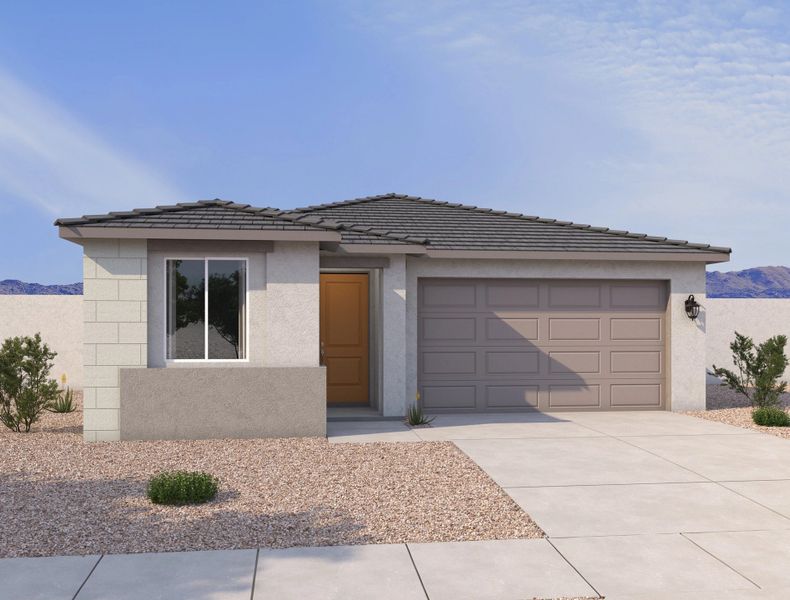 Exterior elevation rendering. Representative images and renderings are for illustrative purposes. Actual structural options and design finishes of home may vary. Exterior elevation rendering. Representative images and renderings are for illustrative purposes. Actual structural options and design finishes of home may vary.