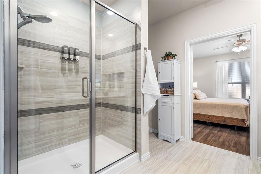 Oversized walk-in shower!