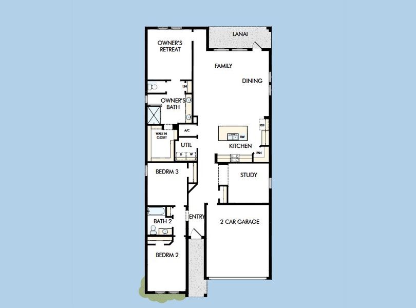 2D floor plan layout for the The Benton by David Weekley Homes in Eastlyn, Bradenton, FL (Image 3).