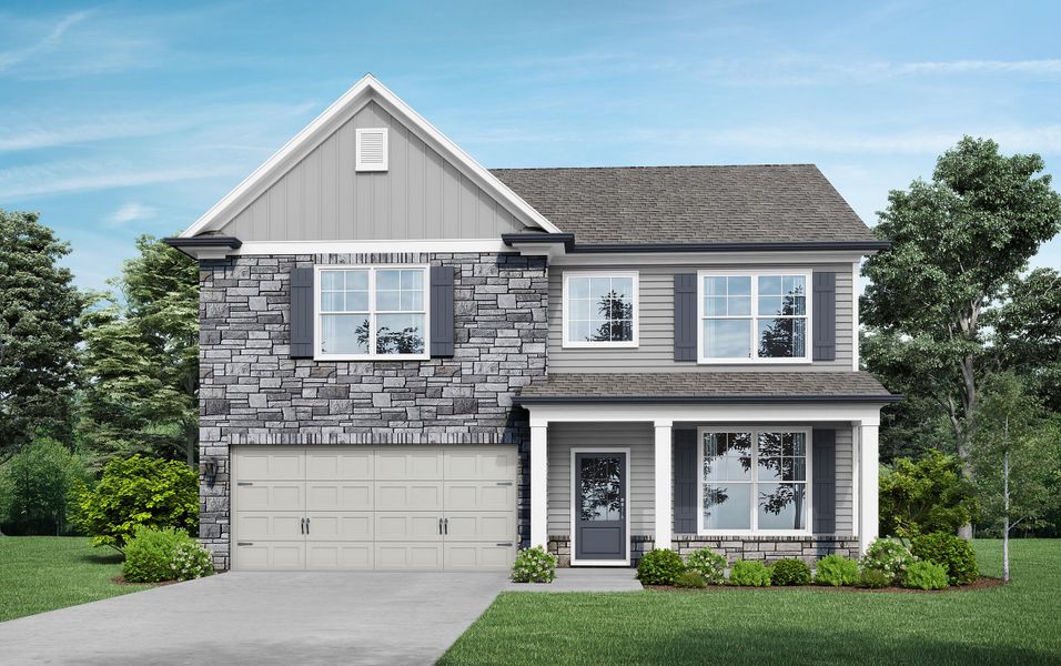 Representative exterior photo of a completed home built from the Brookpark by McKinley Homes in Stratford Square, Lawrenceville, GA (Image 2).