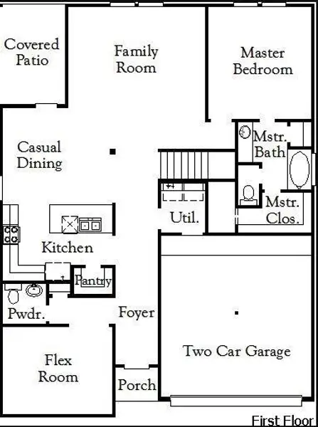 2D floor plan layout of this home in Westridge Cove, Conroe, TX (Image 5).