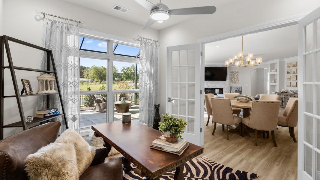 Representative furnished interior of a home built from the Promenade III by Epcon Communities in Courtyards by Carrell, Ocean Isle Beach (Image 18). Representative furnished interior of a home built from the Promenade III by Epcon Communities in Courtyards by Carrell, Ocean Isle Beach (Image 18).