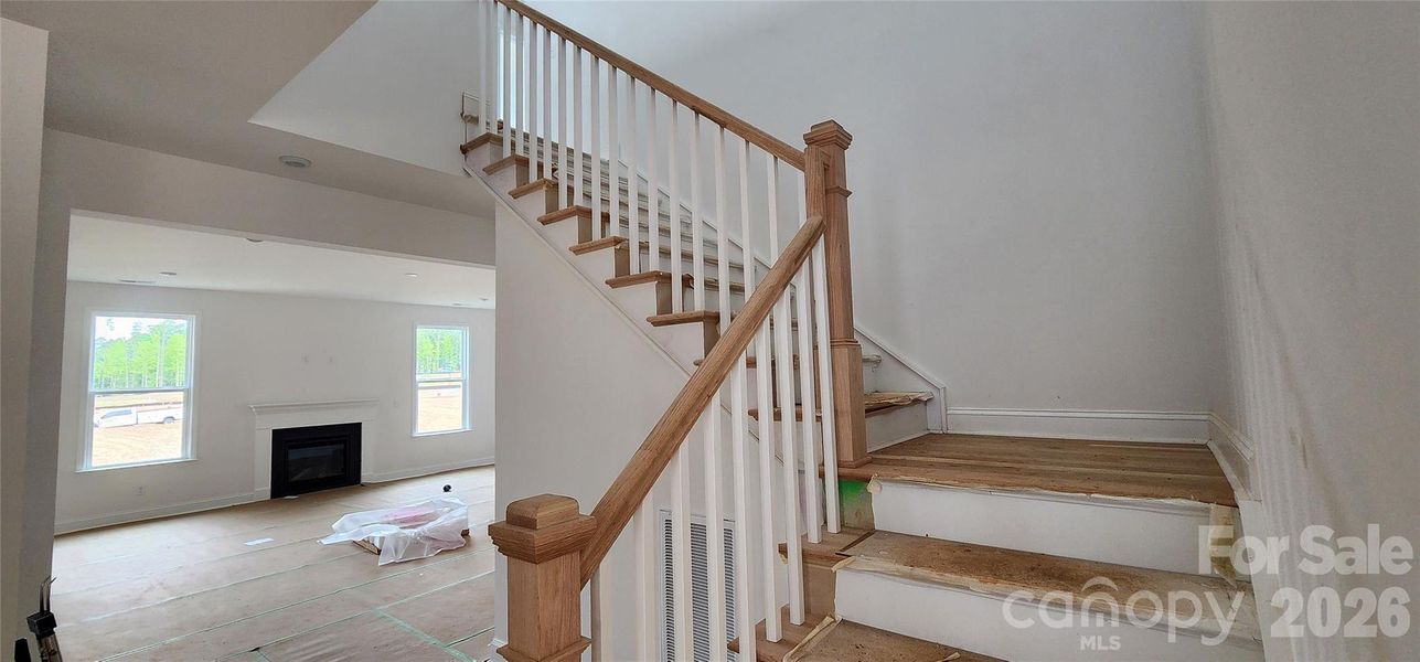 Oak Treads with Open Railing