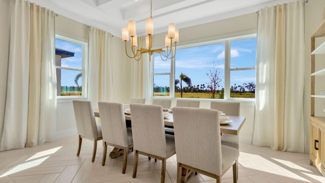 The Dining Room of another Grand Sabal Model which is available at Serengeti.