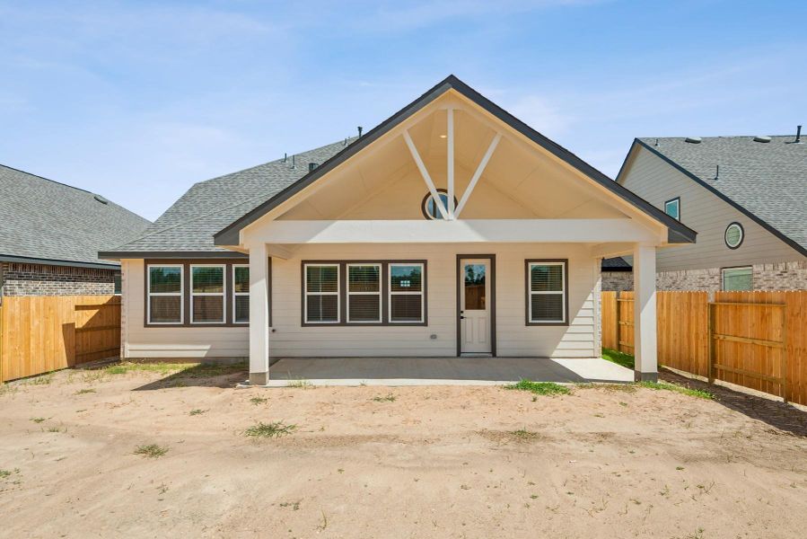 Backyard with large covered patio Backyard with large covered patio