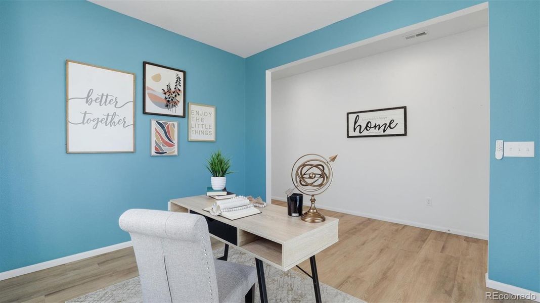 View of the entry hallway from the office.