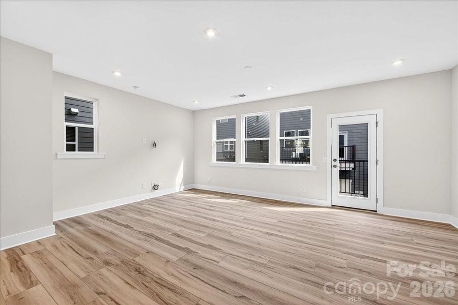 Light filled living room with access to the outdoor living