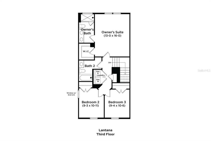 2D floor plan layout of this home in Parkview at Hamlin, Winter Garden, FL (Image 24).