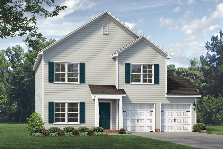 Representative exterior photo of a completed home built from the Vermont by Keystone Homes NC in Brassfield Meadows, Burlington, NC (Image 37). Representative exterior photo of a completed home built from the Vermont by Keystone Homes NC in Brassfield Meadows, Burlington, NC (Image 37).