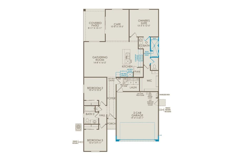 2D floor plan layout of this home in Upper Canyon, Phoenix, AZ (Image 3).