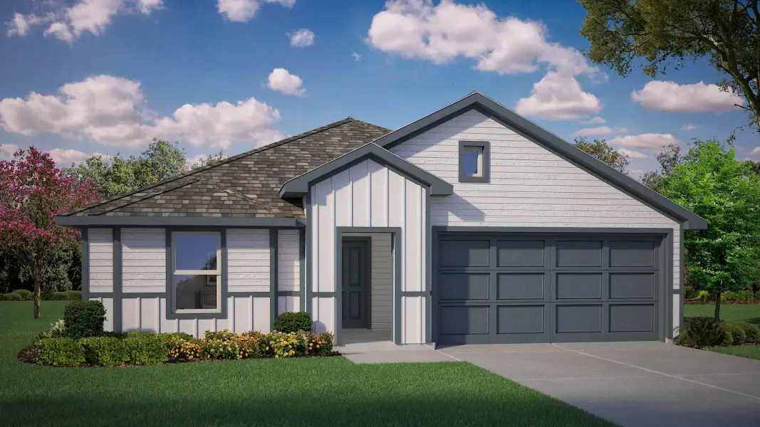 Representative exterior photo of a completed home built from the Austin by D.R. Horton in Ponder Farms, Ponder, TX (Image 18).
