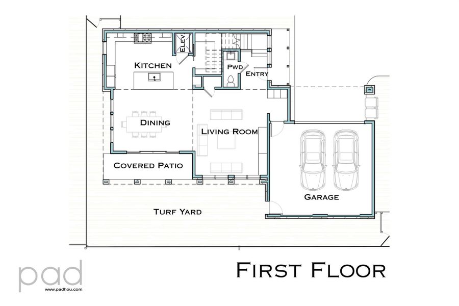 First floor plan of Unit B. Deemed to be accurate but not guaranteed.