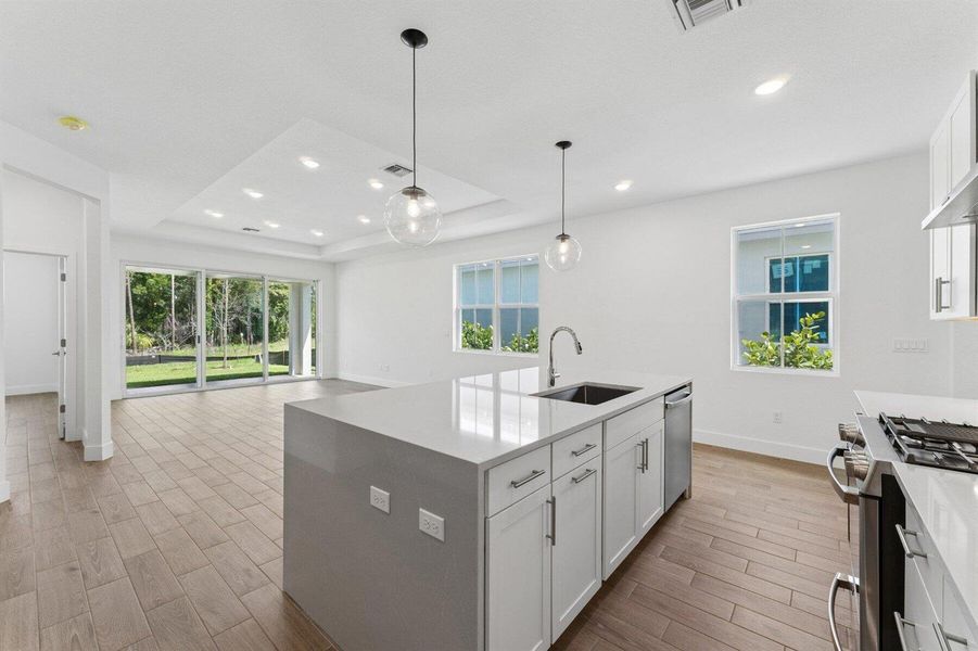 Kitchen, Dining Area & Great Room