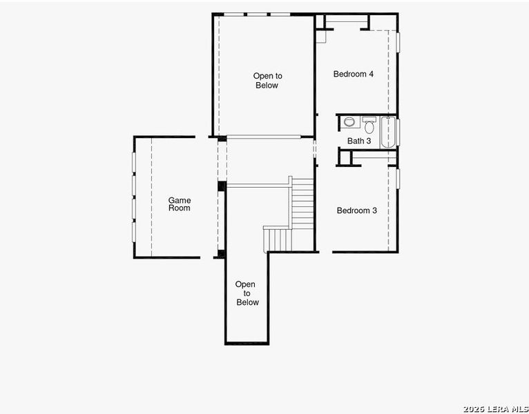 2D floor plan layout of this home in The Parklands, Schertz, TX (Image 4).
