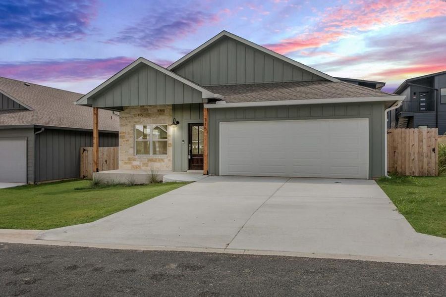 Front exterior of a new home in , Fredericksburg, TX, highlighting curb appeal (Image 1). Front exterior of a new home in , Fredericksburg, TX, highlighting curb appeal (Image 1).