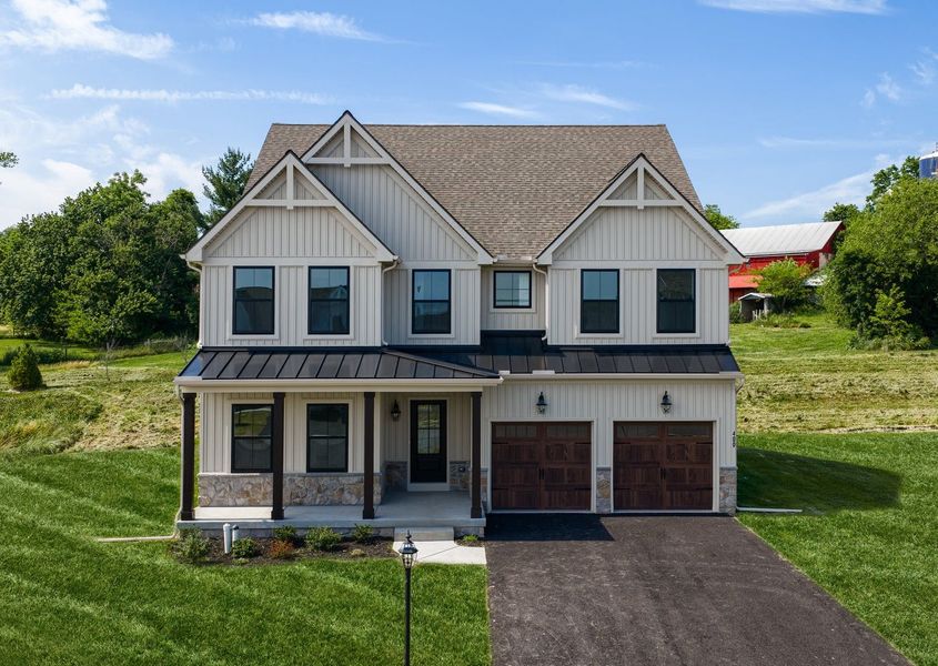 Representative exterior photo of a completed home built from the Covington by Keystone Custom Homes in Preserve at Mayes Meadow, Cornelius, NC (Image 25).