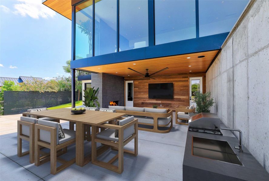 Rendering of pool deck.