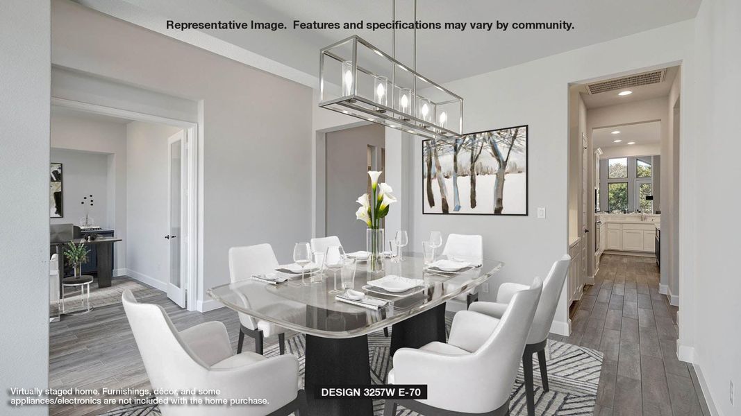 Dining area with wood finished floors and recessed lighting Dining area with wood finished floors and recessed lighting