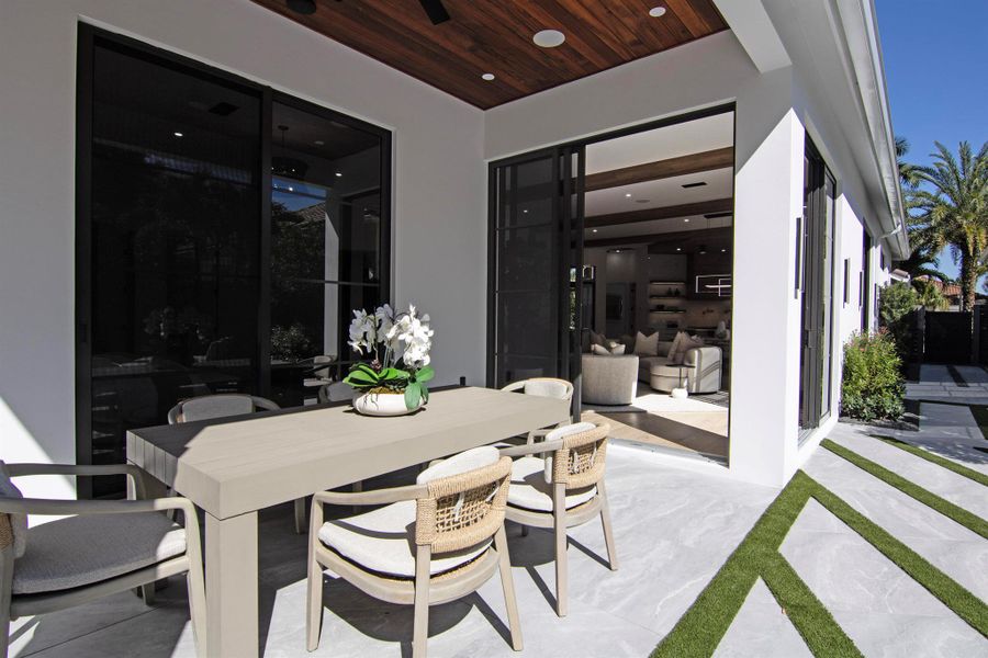 Exterior details and patio area of a home in , Wellington (Image 37).