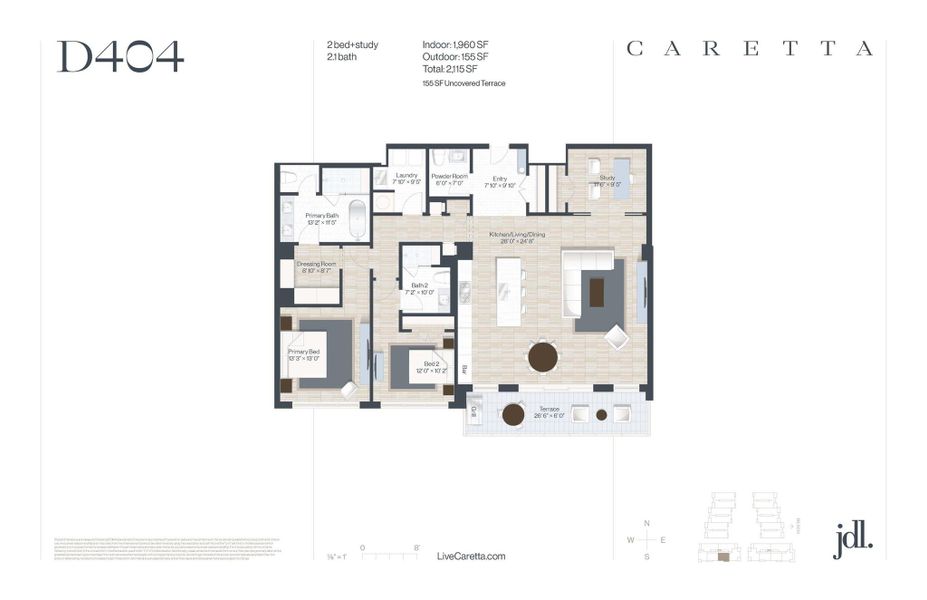 2D floor plan layout of this home in Caretta, Juno Beach, FL (Image 3).