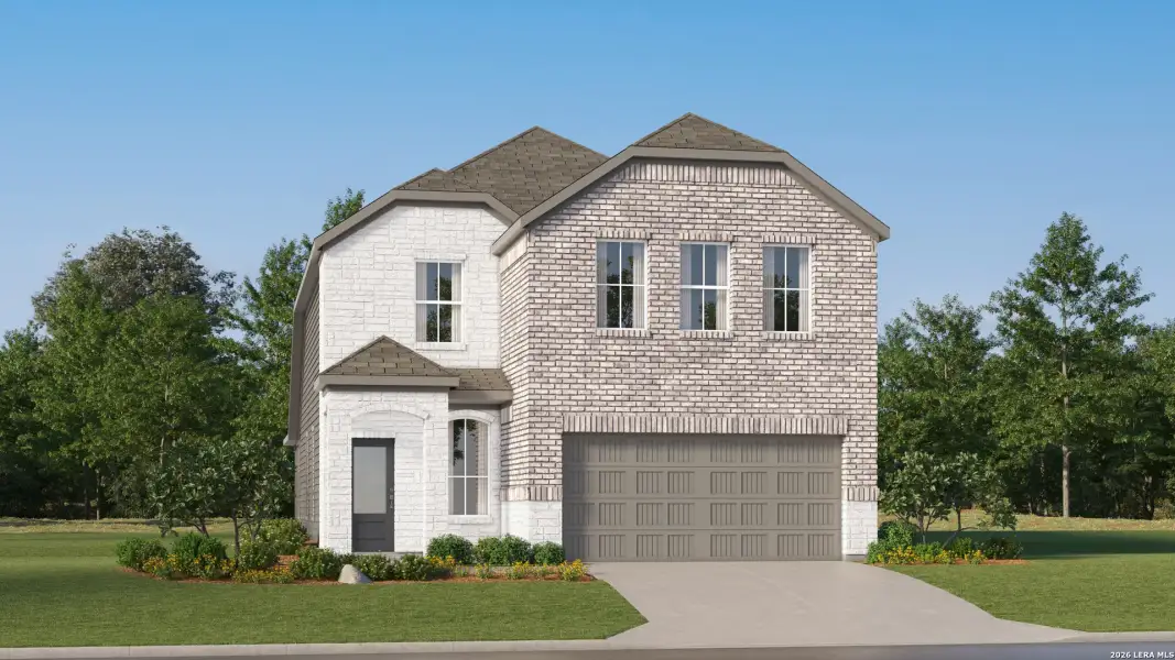 Front exterior of a new home in Navarro Ranch, Seguin, TX, highlighting curb appeal (Image 24).