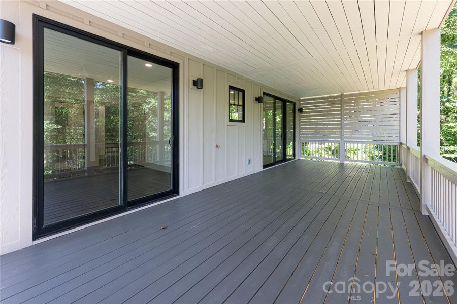 Lower level covered deck