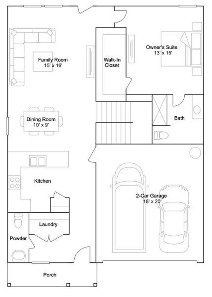 2D floor plan layout of this home in Sunterra Lakes, Brookshire, TX (Image 3).