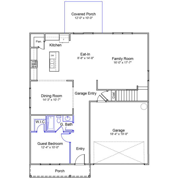 2D floor plan layout of this home in Dove Hollow, Chesnee, SC (Image 2).