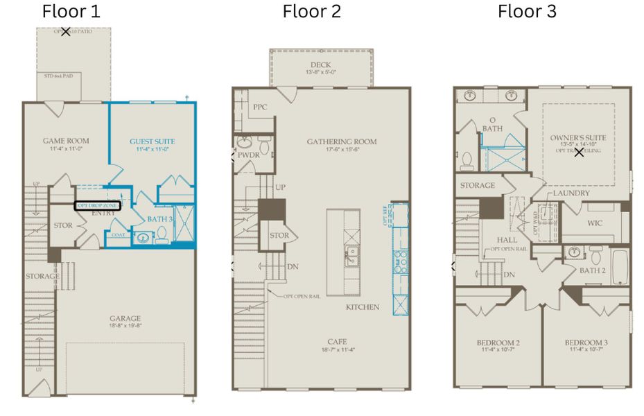 2D floor plan layout of this home in Prestwick, Apex, NC (Image 6).