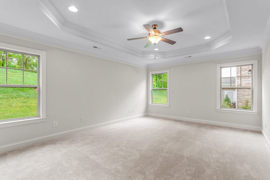 Representative unfurnished interior of a home built from the Ellington by Keystone Homes NC in Weybridge, Burlington (Image 32).