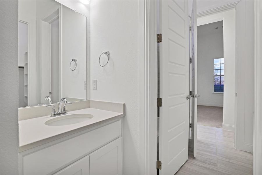 Jack & Jill Bathroom featuring vanity