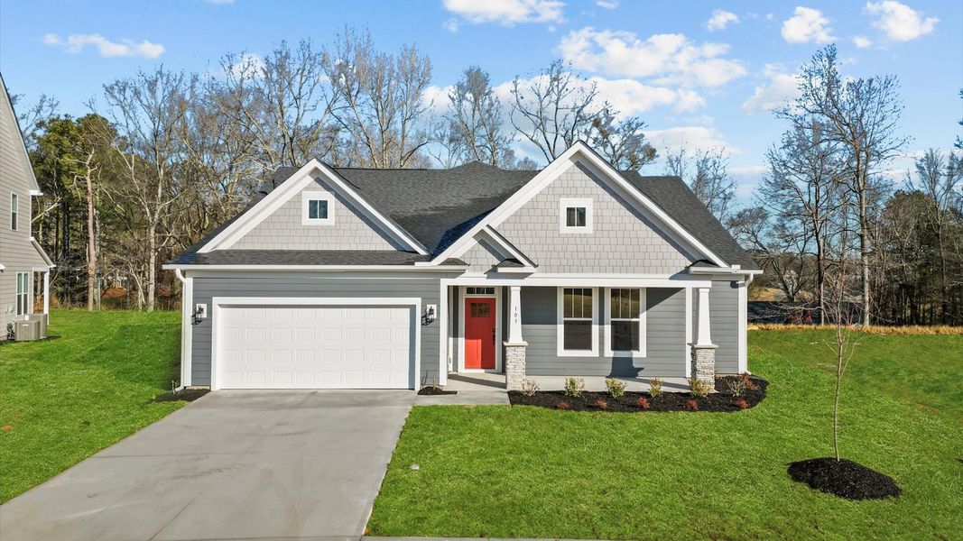 Representative exterior photo of a completed home built from the Wakefield by DRB Homes in Wells Crossing, Seneca, SC (Image 21).