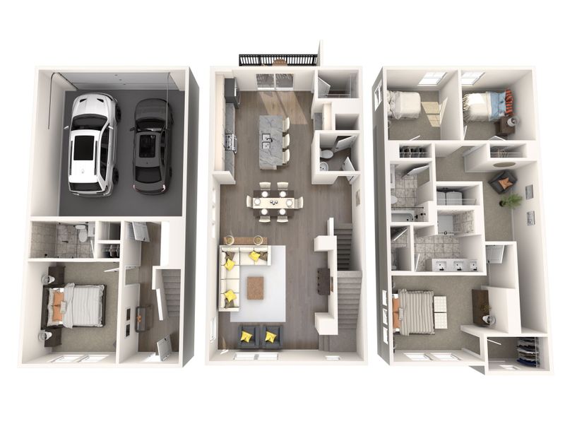 2D floor plan layout for the Pembrooke by Meritage Homes in Meadows at Wilson Farms - The Heights Series, Fort Mill, SC (Image 3).