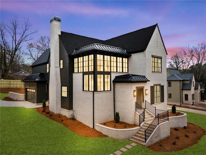 Front exterior of a new home in , Roswell, GA, highlighting curb appeal (Image 1). Front exterior of a new home in , Roswell, GA, highlighting curb appeal (Image 1).