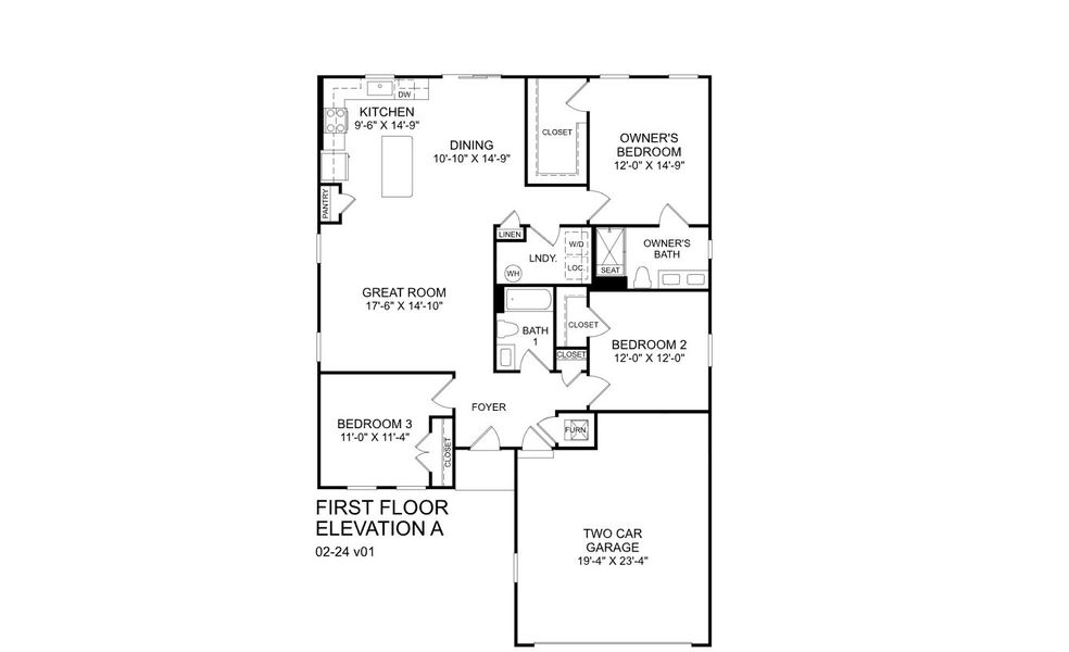 2D floor plan layout of this home in Beacon Point at New Hampstead, Savannah, GA (Image 2).