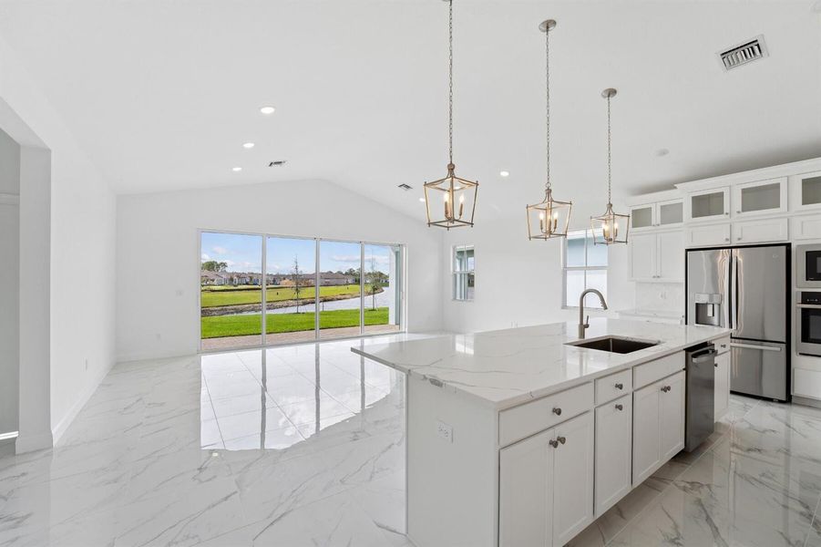 Kitchen, Dining Area & Great Room