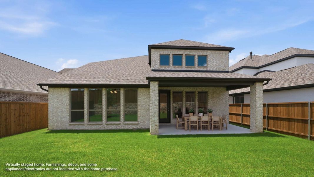 Exterior details and patio area of a home in The Heights at Uptown Celina, Celina (Image 2). Exterior details and patio area of a home in The Heights at Uptown Celina, Celina (Image 2).