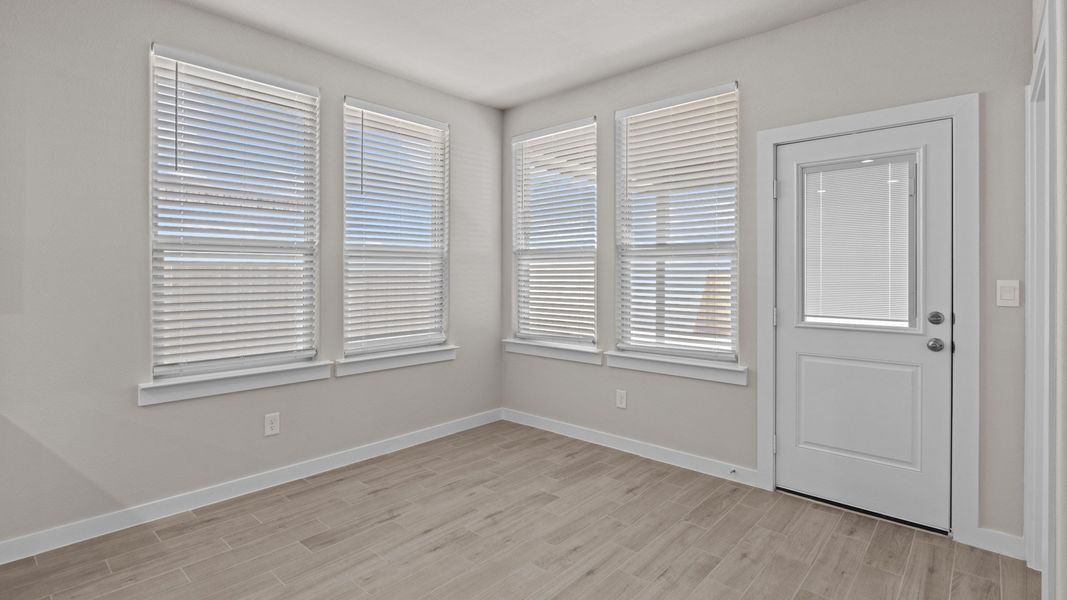 Representative unfurnished interior of a home built from the PORTALES by D.R. Horton in Northwest Passage, Midland (Image 9). Representative unfurnished interior of a home built from the PORTALES by D.R. Horton in Northwest Passage, Midland (Image 9).