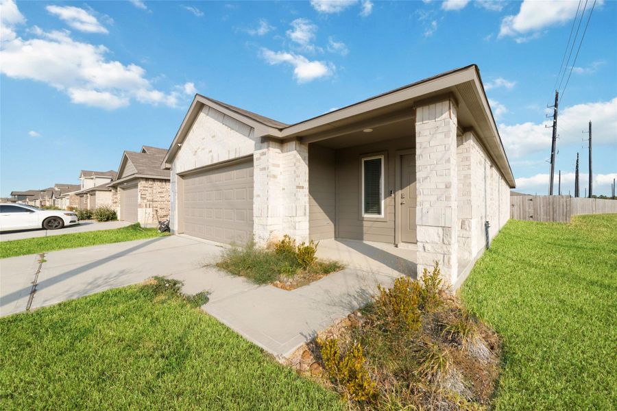 Exterior details and patio area of a home in Breckenridge Forest, Spring (Image 19). Exterior details and patio area of a home in Breckenridge Forest, Spring (Image 19).