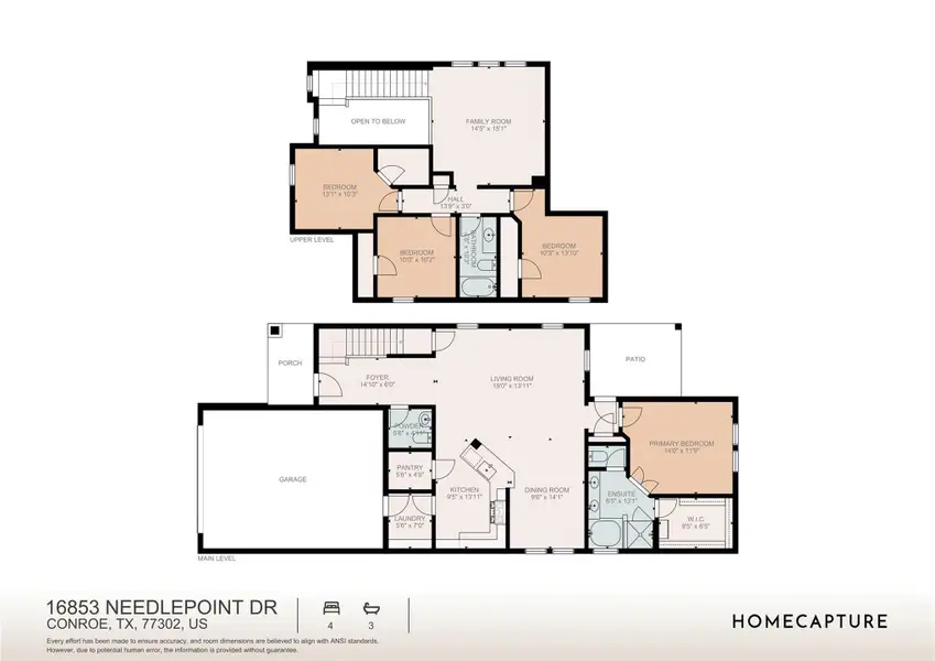 2D floor plan layout of this home in Granger Pines, Conroe, TX (Image 5). 2D floor plan layout of this home in Granger Pines, Conroe, TX (Image 5).