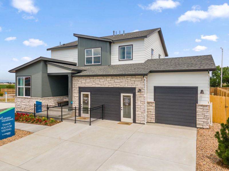 Representative exterior photo of a completed home built from the Jansen by Landsea Homes in Cherry Meadows, Brighton, CO (Image 20).