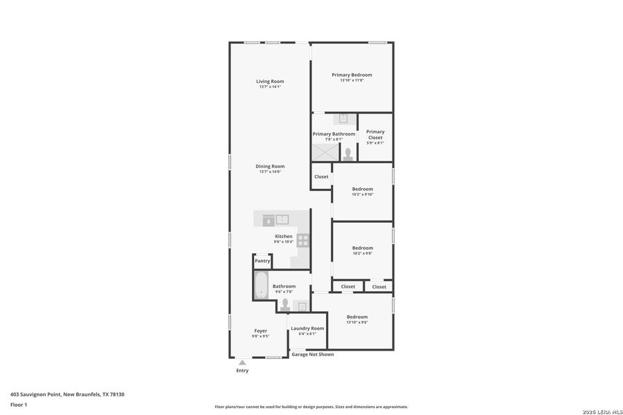 2D floor plan layout of this home in Guadalupe Ridge, New Braunfels, TX (Image 4).