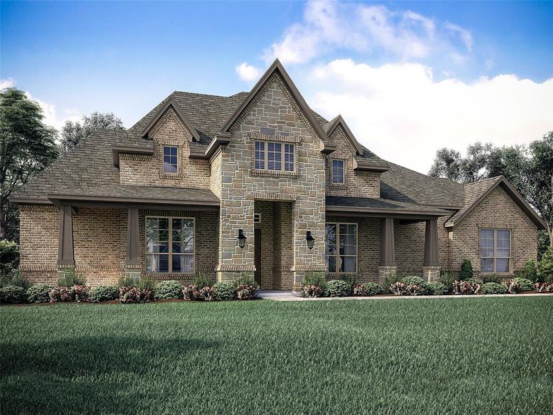 View of front of property featuring a front yard