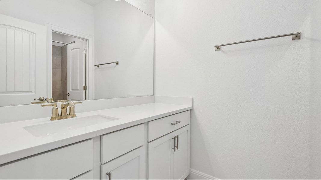 A bathroom in the Brown floorplan at Retreat at San Gabriel - Representative Photo A bathroom in the Brown floorplan at Retreat at San Gabriel - Representative Photo